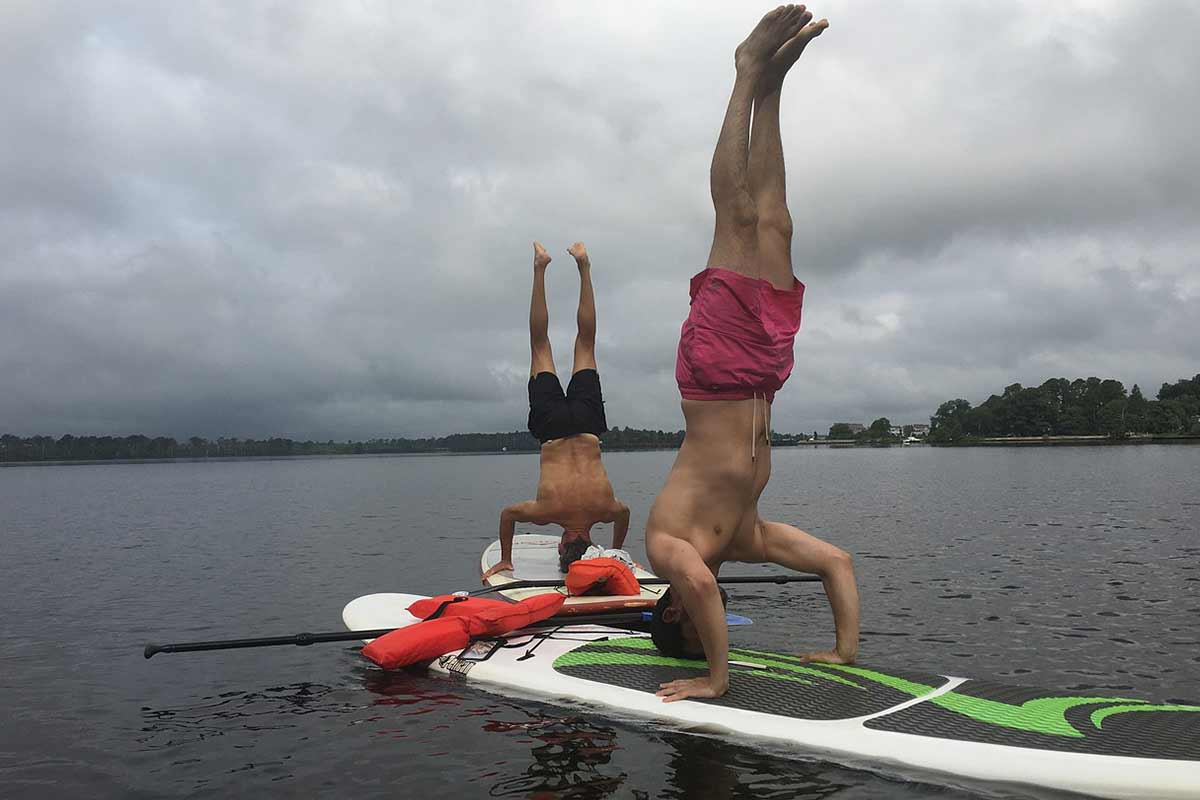 paddle boarding yoga