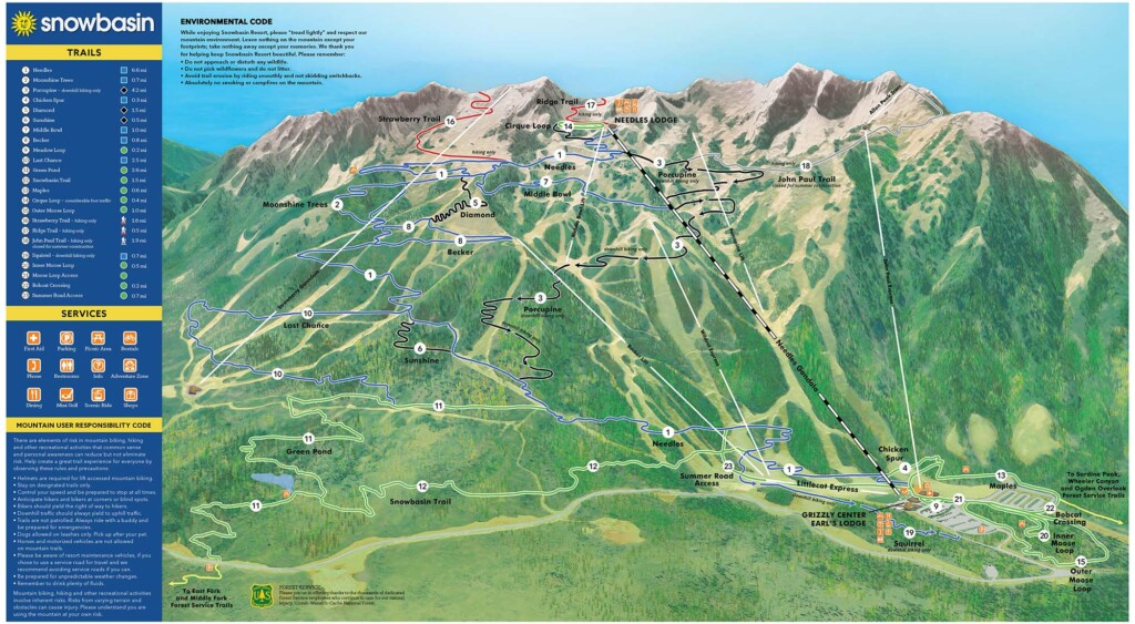 Snowbasin 2019 Summer Trail Map