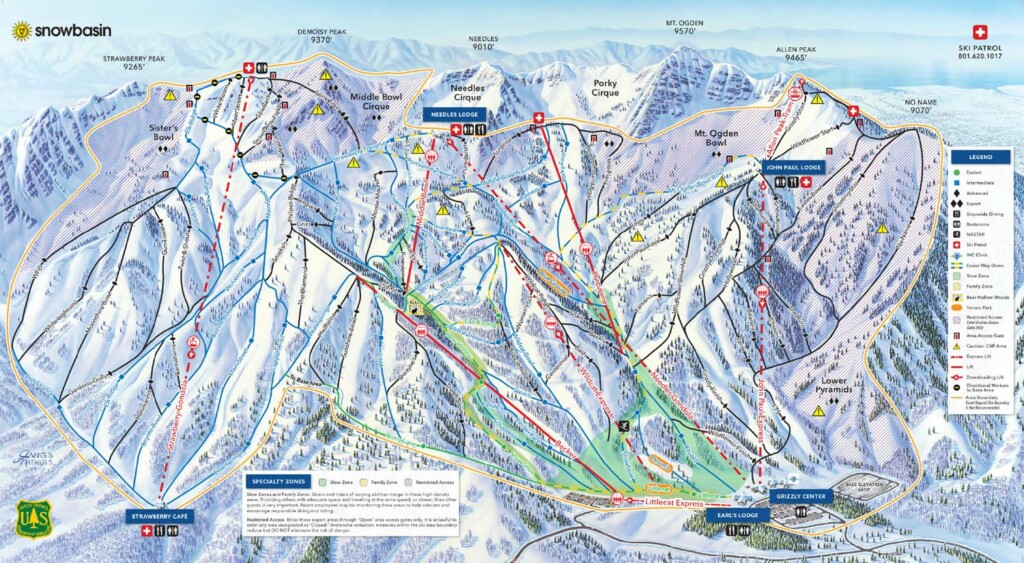Snowbasin 2019 Winter Trail Map